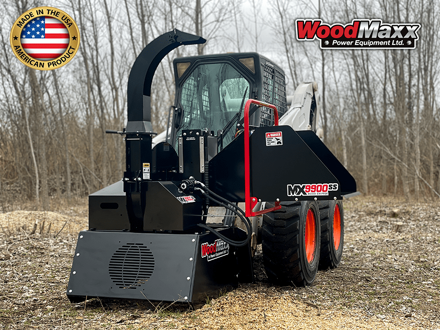 9" Skid steer Wood Chipper Skid steer attachment WoodChipper Made