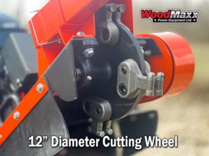 Side View of Cutting Wheel Tires for WoodMaxx DC-1260 Gas Powered Chipper