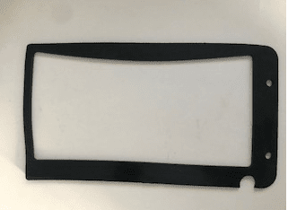 In-feed bin to base frame rubber gasket
