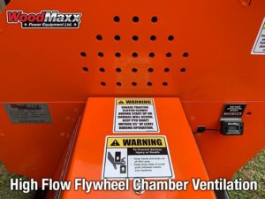 Chamber ventilation on Made in USA Wood Chipper