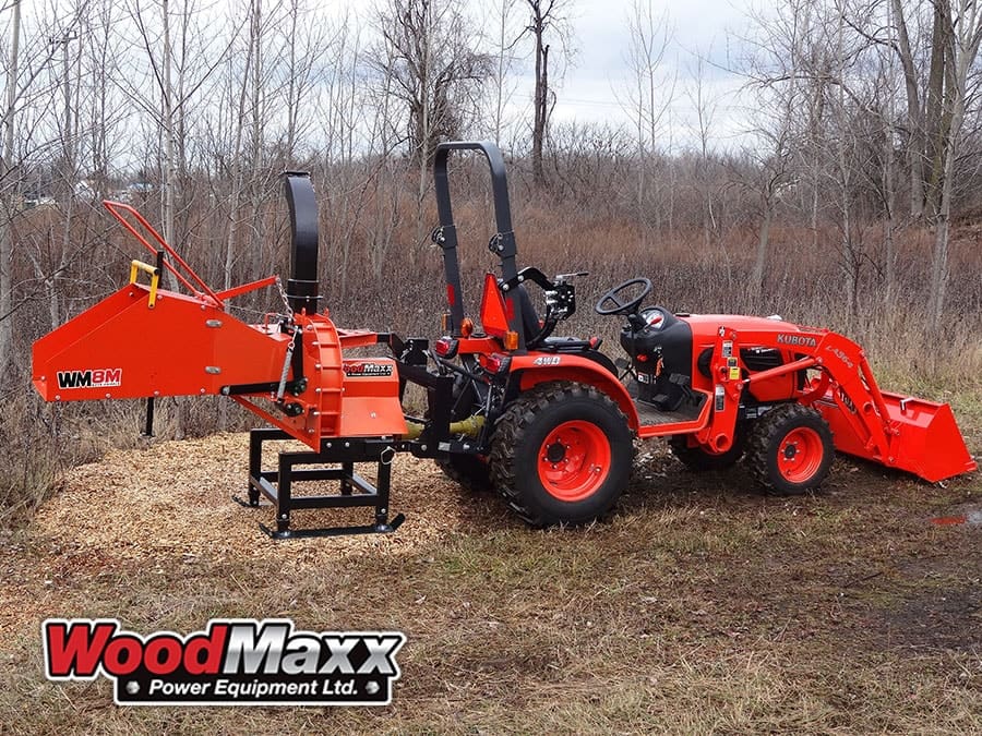 WoodMaxx 8" PTO Chipper, PTO Wood Chippers, Heavy Duty Gear Box WoodMaxx