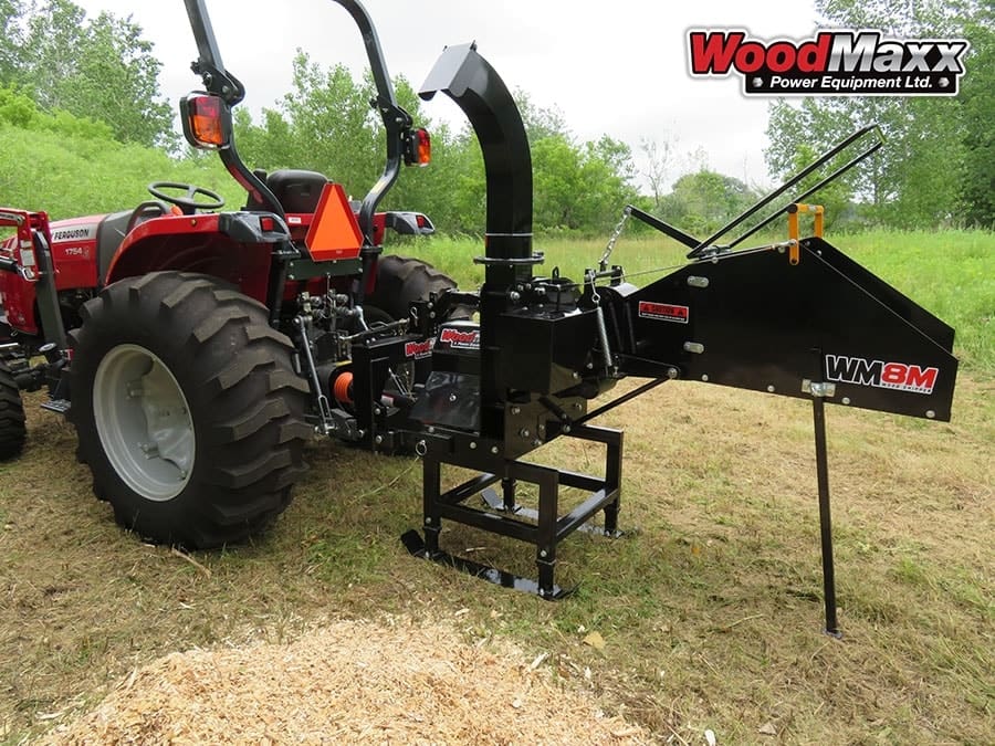 WoodMaxx 8" PTO Chipper, PTO Wood Chippers, Heavy Duty Gear Box WoodMaxx